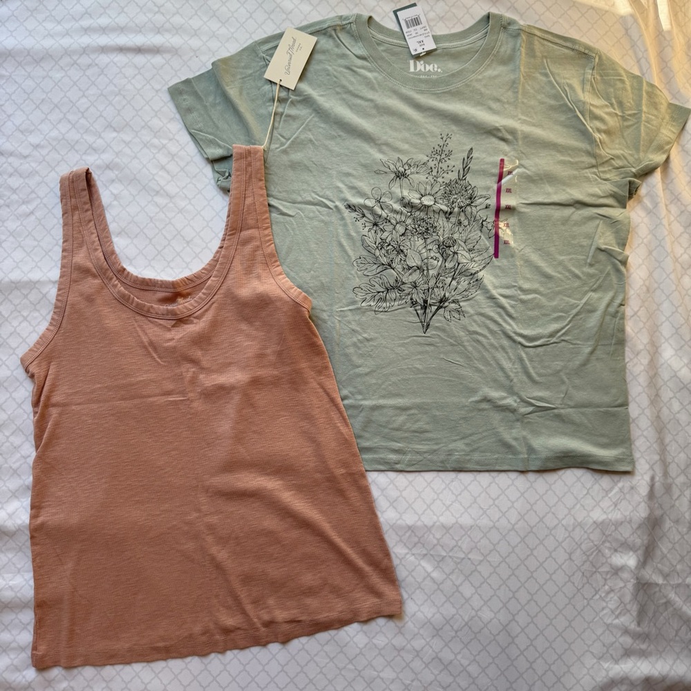 Women’s Floral Graphic T-Shirt and tank top | Different brand | Size 1X